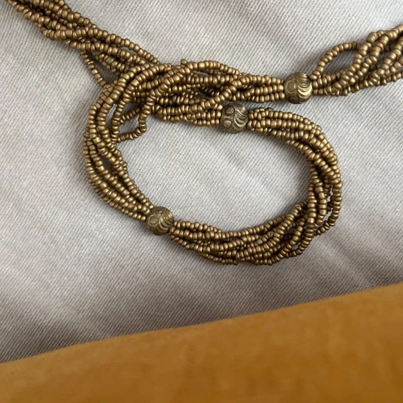 Beaded gold evening purse - Picture 3 of 7